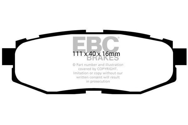GT86/BRZ Rear EBC Brakes Yellowstuff EBC Brake Pad Disc Rotor Kit