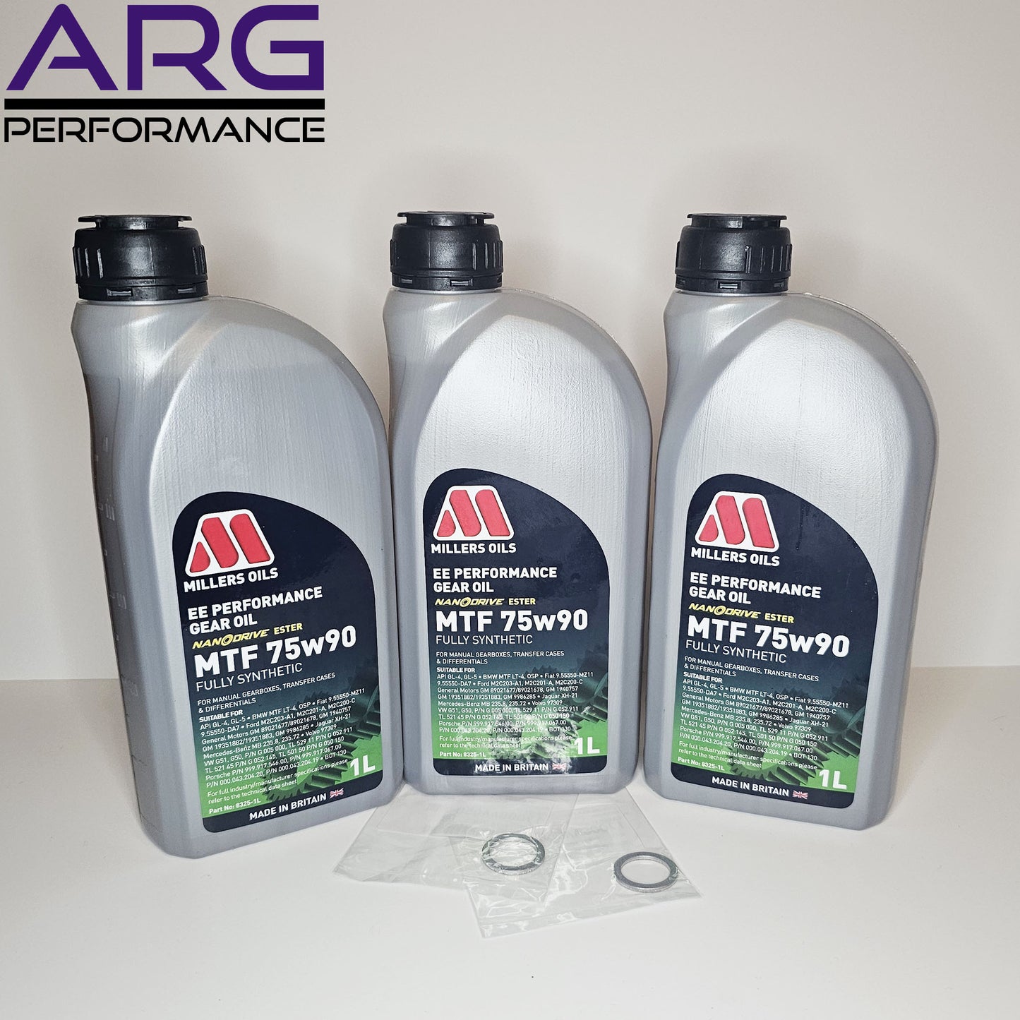 GT86/BRZ Gearbox Oil Service Kit - Millers Oil - Drain Plug Gaskets