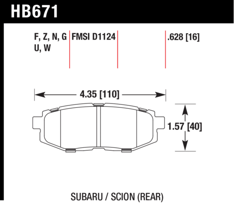 Toyota GT86/Subaru BRZ Hawk HPS Rear Brake Pads image